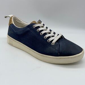 Fly London Maco Blue Suede & Gold Glitter Low Top Sneakers - fits like an 8.5-9